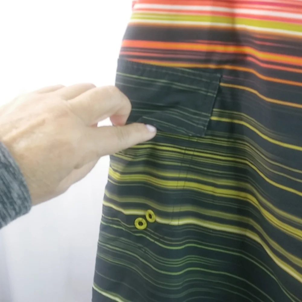 OP 34 Mens Striped Board Surf Shorts OpFlex 4-Way Stretch